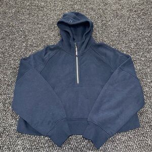 Lululemon Scuba Half Zip Cropped Hoodie Navy Blue Size M L Oversized